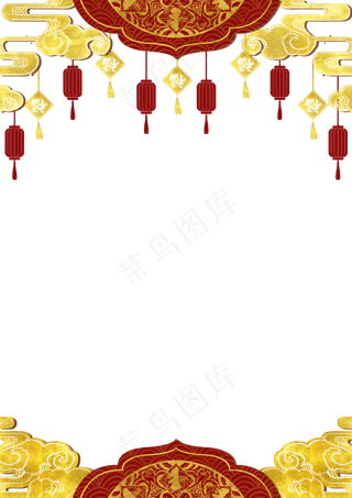 中国风烫金鼠年边框,免抠元素