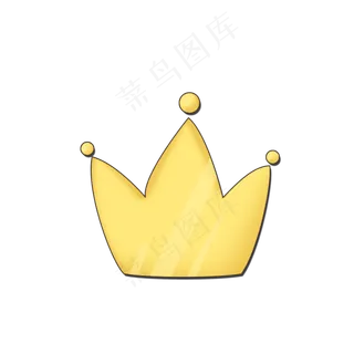 卡通手绘金色立体皇冠,免抠元素