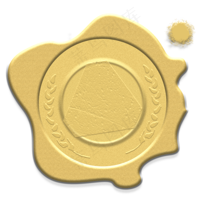 金色印章麦穗(2000X2000(DPI:300))psd模版下载