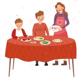 元宵节团圆汤圆团圆饭,免抠元素