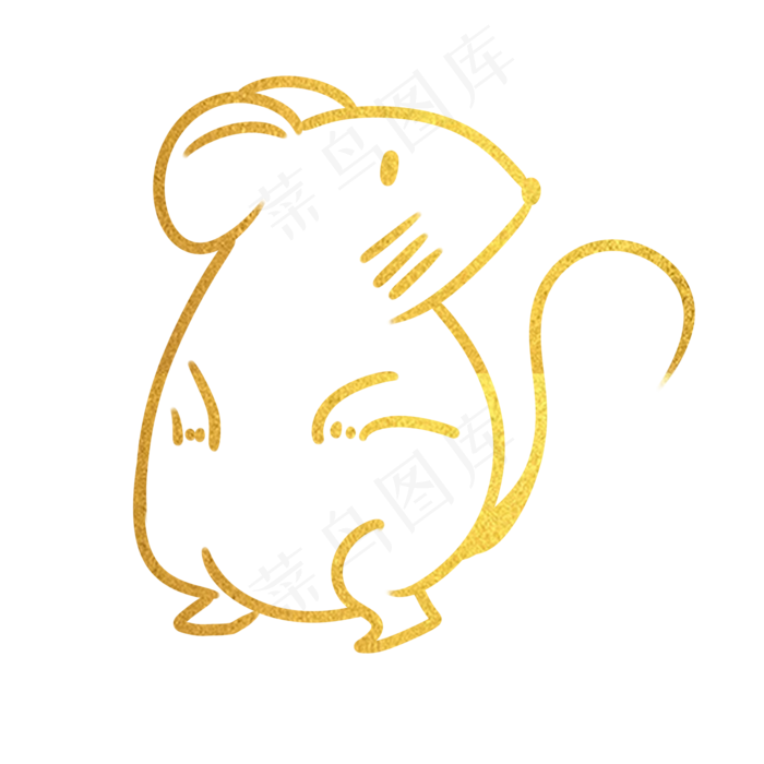 烫金中国风鼠年,免抠元素