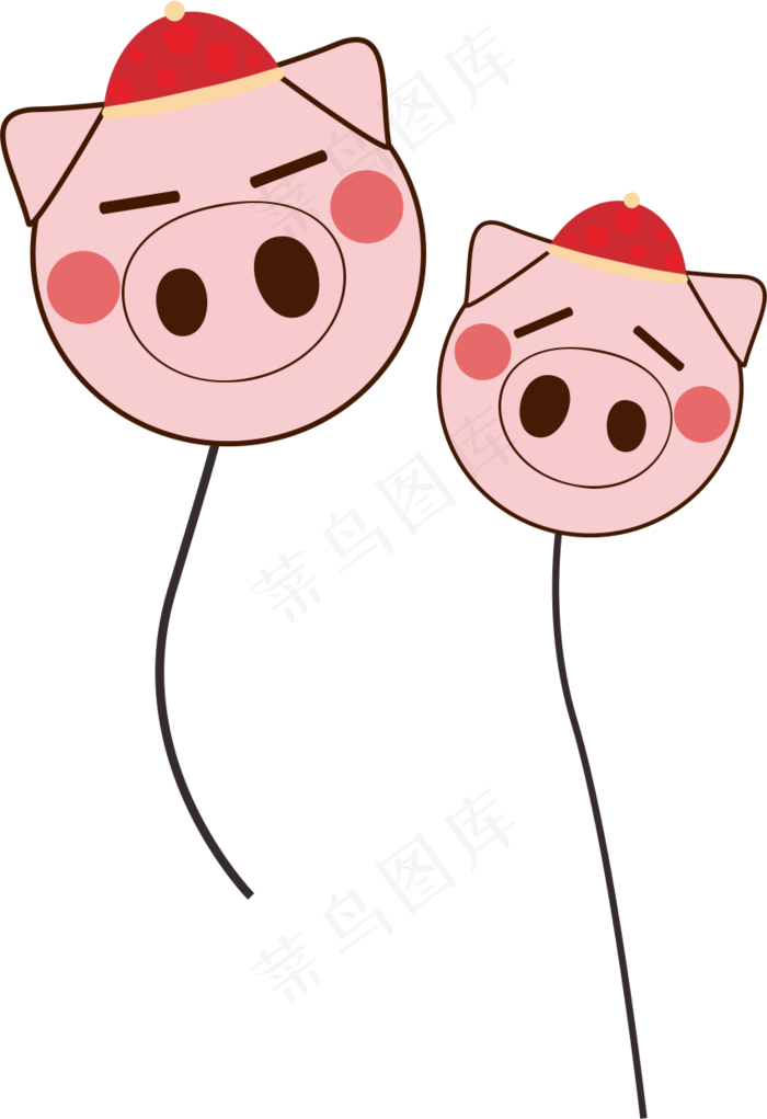 2019猪年农历新年气球,免抠元素