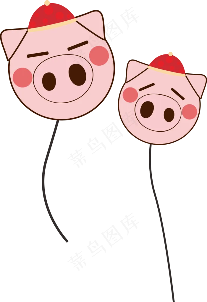 2019猪年农历新年气球,免抠元素
