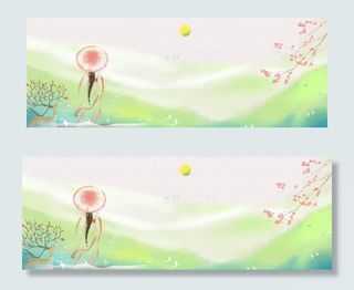 春天古风山水人物