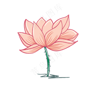 立体粉色荷花插图