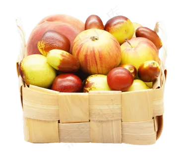 编织果盘冬枣和苹果