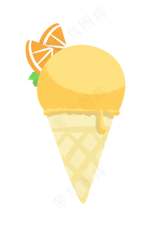 夏季橙色冰激凌PNG