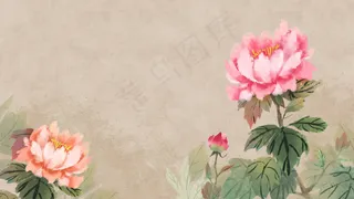 国画风水墨牡丹花