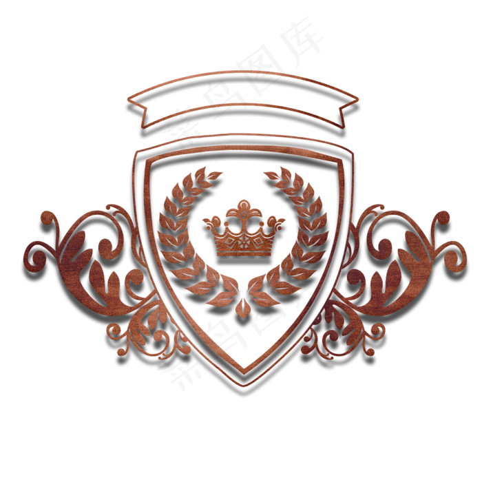 欧美家族徽章奖章红铜金色装饰(2500X2500(DPI:300))psd模版下载
