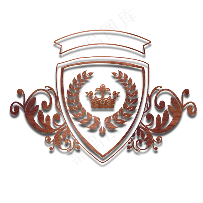 欧美家族徽章奖章红铜金色装饰(2500X2500(DPI:300))psd模版下载