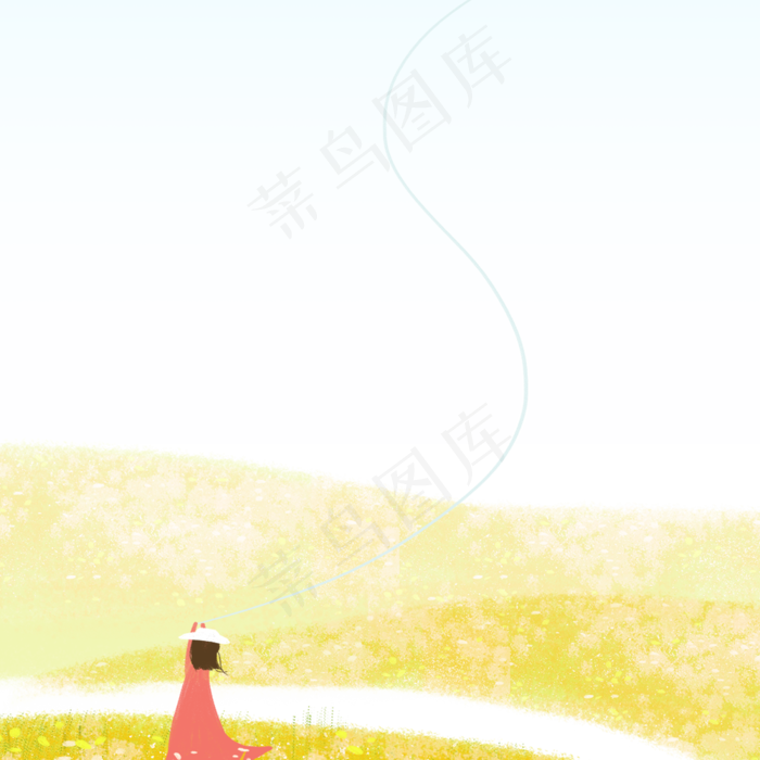 劳动节户外放风筝(1000X1000(DPI:300))psd模版下载