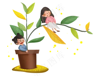 秋季秋分花盆和女孩