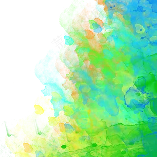 晕染绿色黄色透明水彩缤纷PNG肌理,免抠元素