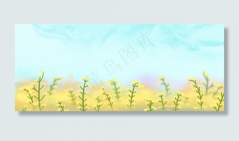 桃花节文艺小清新简约蓝banner