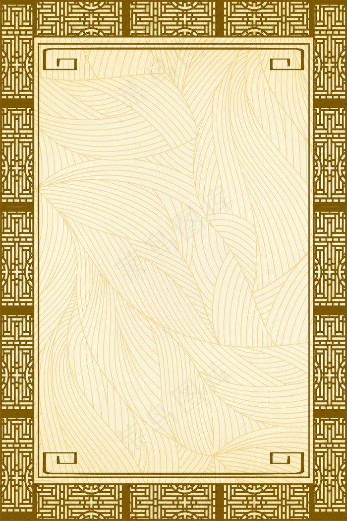 古风花纹边框平面广告(3545*5315px 	      )psd模版下载