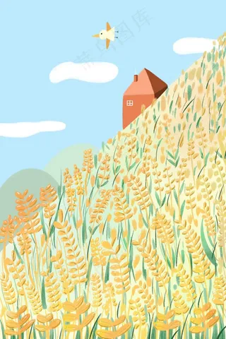 暖色系夏天小满谷物小清新配图