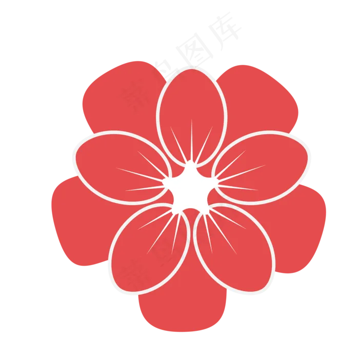 红花樱花(2000*2000px 300 dpi )ai矢量模版下载