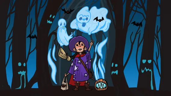 万圣节一起吃糖果