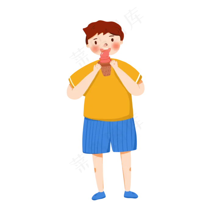 大暑节气卡通人物(2000X2000(DPI:132))psd模版下载