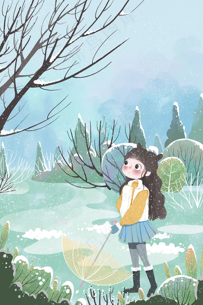 唯美冬季小雪节气(3545*5315px 300 dpi )psd模版下载