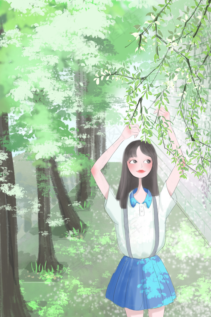 立夏节气树木葱郁(3545X5315(DPI:300))psd模版下载