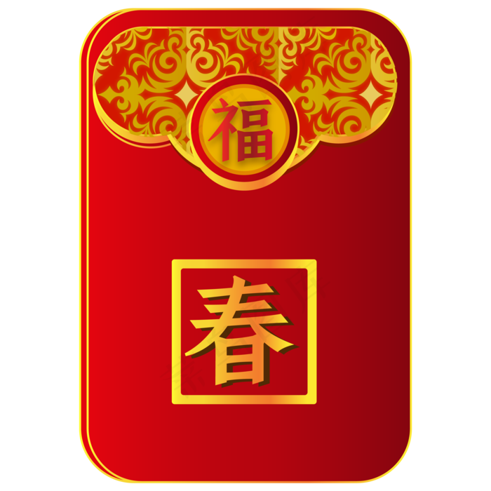 新年春节红包装饰,免抠元素(2000*2000px 300 dpi )ai矢量模版下载