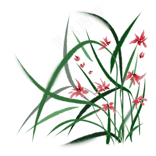 古风水墨花兰花