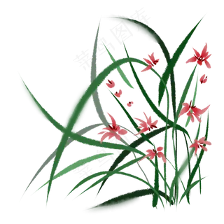 古风水墨花兰花 古风水墨花兰花
