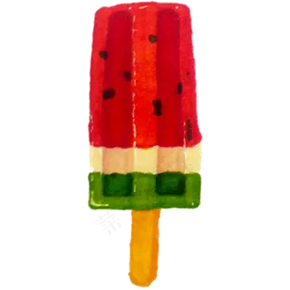 卡通手绘红色西瓜冰棒 卡通手绘红色西瓜冰棒