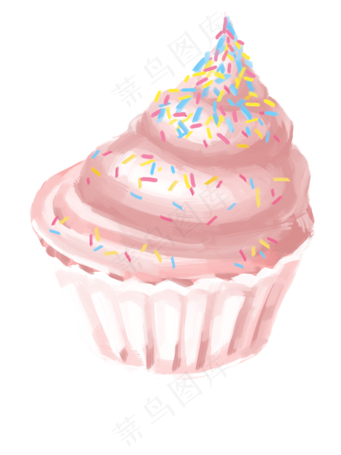 手绘甜品蛋糕插画,免抠元素