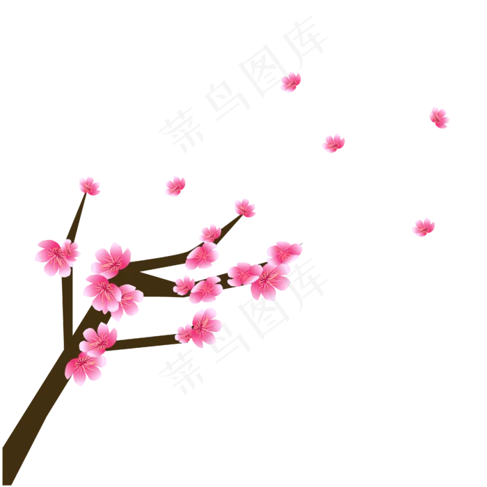 矢量免扣粉色桃花(4167*4167px 300 dpi )ai矢量模版下载