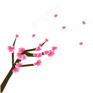 矢量免扣粉色桃花