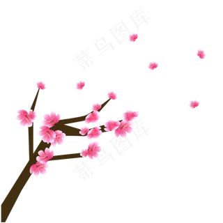 矢量免扣粉色桃花