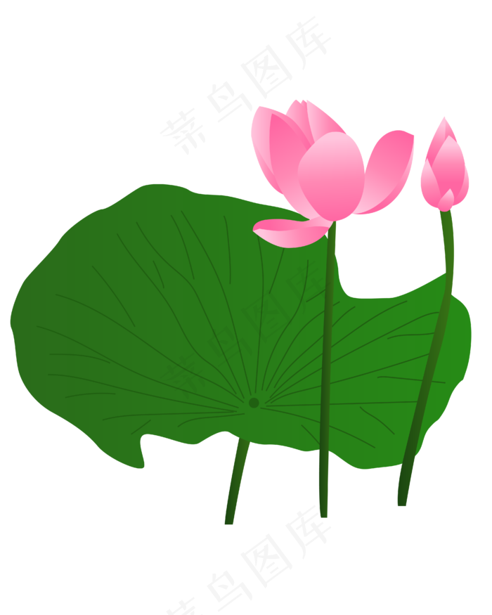 矢量卡通粉色莲花