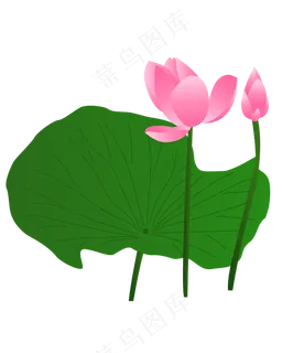 矢量卡通粉色莲花