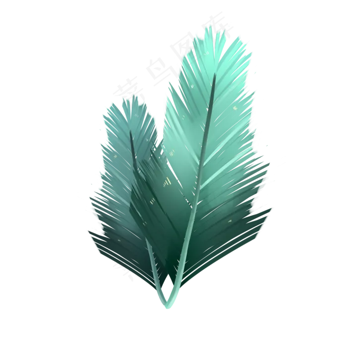 青色的小清新叶子(2000X2000(DPI:299))psd模版下载