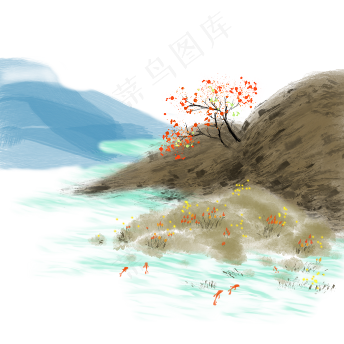 中国风山水(2000X2000(DPI:300))psd模版下载
