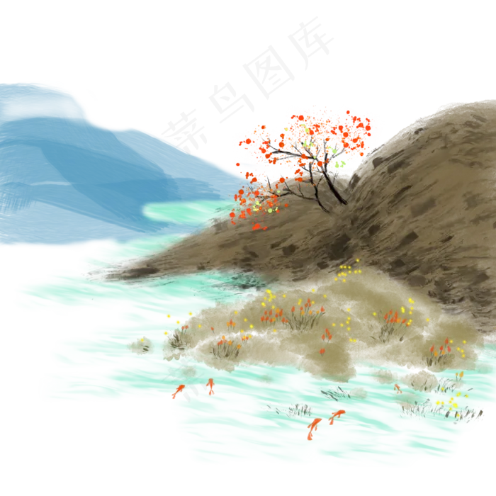中国风山水(2000X2000(DPI:300))psd模版下载