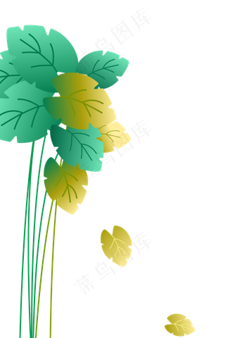 卡通泛黄飘落的树叶