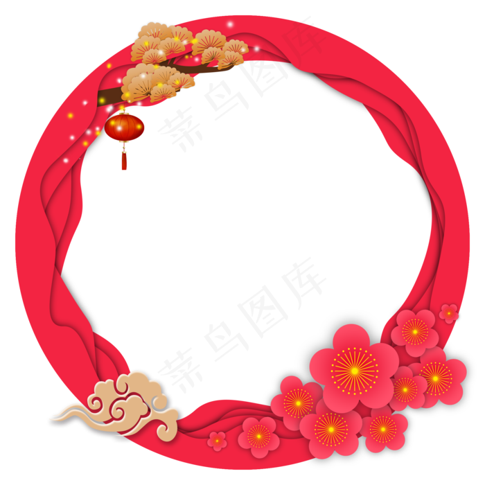 立体层次中国风边框,免抠元素(2000*2000px)psd模版下载