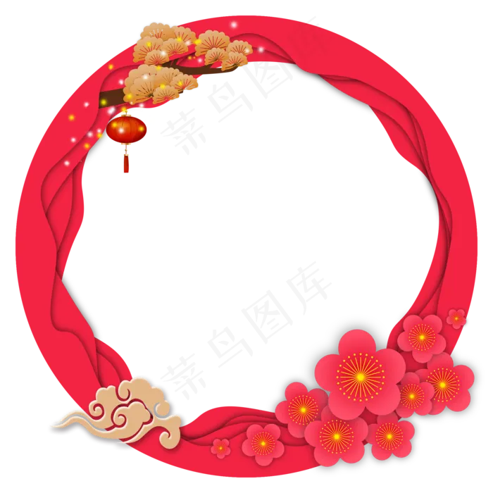 立体层次中国风边框,免抠元素(2000*2000px)psd模版下载