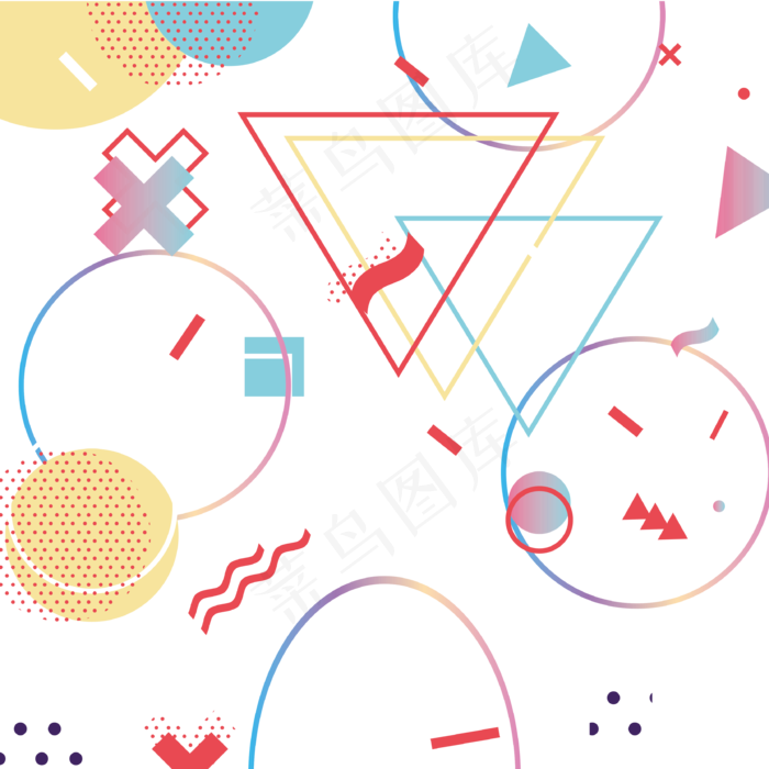 简约创意几何装饰图案(800X800)eps,ai矢量模版下载