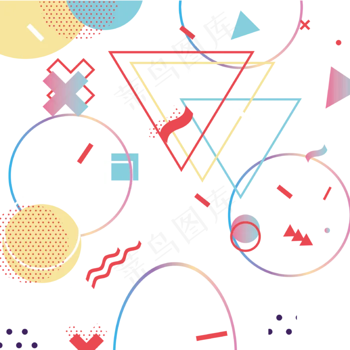 简约创意几何装饰图案(800X800)eps,ai矢量模版下载