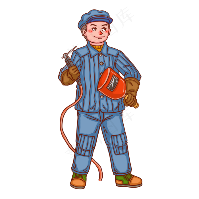 五一劳动节人物男电焊工人(3000X3000(DPI:300))psd模版下载