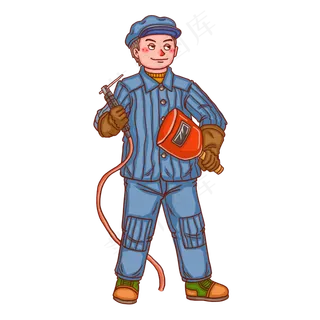 五一劳动节人物男电焊工人