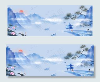 中国风风景banner图
