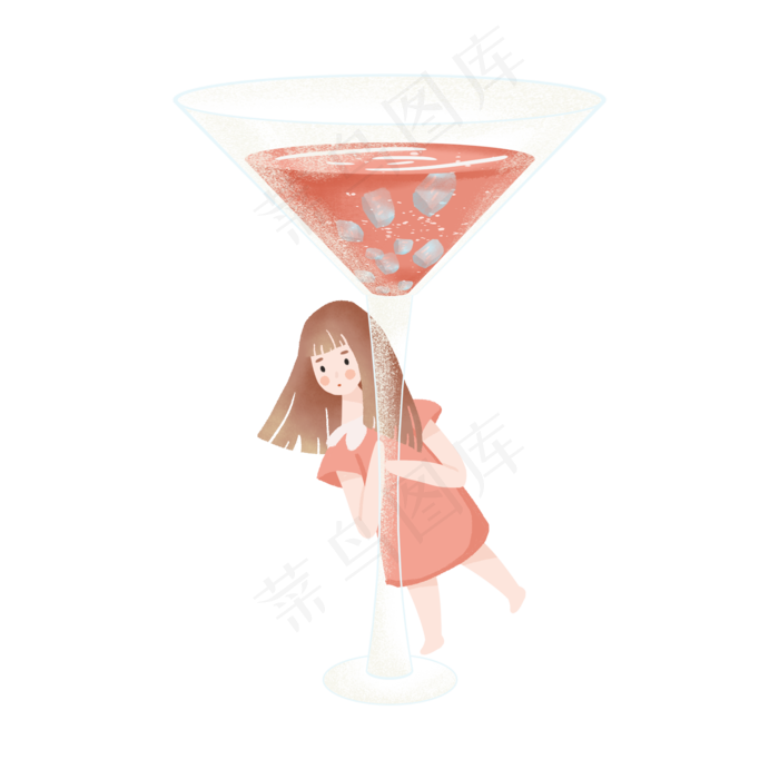 抱着高脚杯的女孩