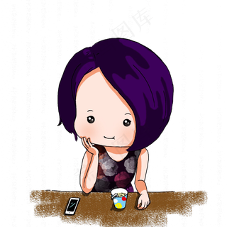 情人节约会等人喝饮料