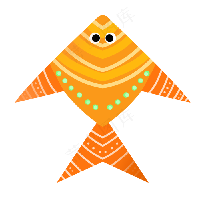 橘色卡通风筝插画