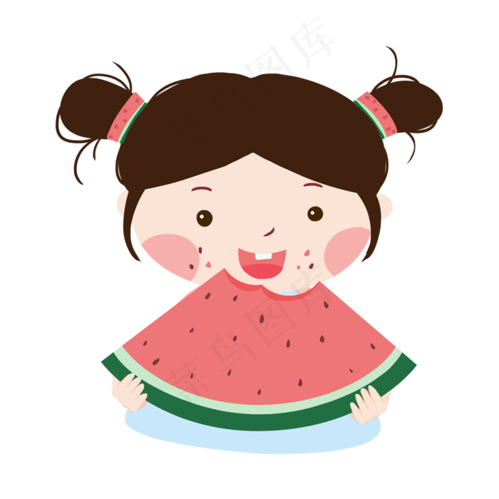 吃西瓜女孩儿童节